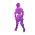 transparent gif of a small purple pixel man dancing really fast